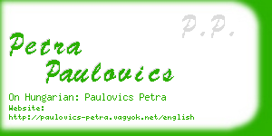 petra paulovics business card